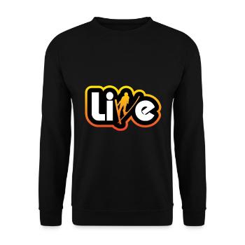 Live Ski Skigebiete in den Alpen - Unisex Pullover - Schwarz - Vorne - Alina (178cm) & Michal (187cm)