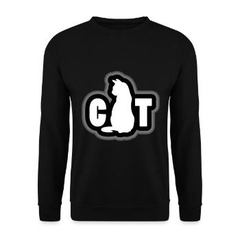 Idée cadeau chat blanc - Sweat-shirt Unisexe - noir - Devant - Alina (178cm) & Michal (187cm)