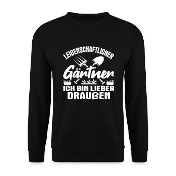 Design für Hobby Gärtner - Unisex Pullover - Schwarz - Vorne - Alina (178cm) & Michal (187cm)