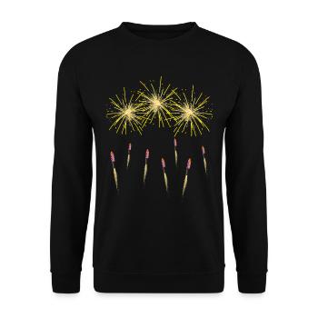 Feux d'artifice et fusées - Sweat-shirt Unisexe - noir - Devant - Alina (178cm) & Michal (187cm)