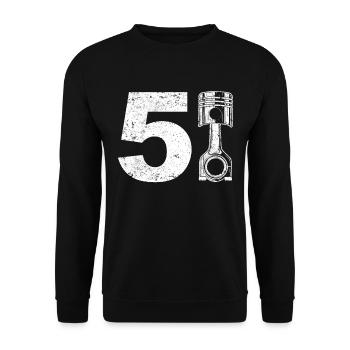 5 cylinder five-cylinder Turbo Tunig - Unisex Sweatshirt - black - Front - Alina (178cm) & Michal (187cm)
