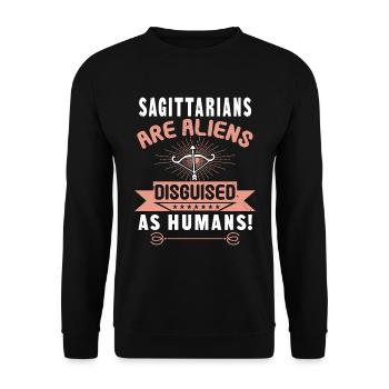 Tireurs Signes du zodiaque en tant qu’extraterrestre - Sweat-shirt Unisexe - noir - Devant - Alina (178cm) & Michal (187cm)