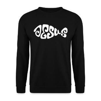 Jesus Fisch Design. - Unisex Pullover - Schwarz - Vorne - Alina (178cm) & Michal (187cm)