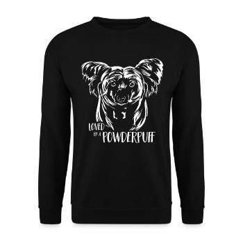 POWDERPUFF Dog Saying Dogs Saying Dogs - Unisex Sweatshirt - black - Front - Alina (178cm) & Michal (187cm)