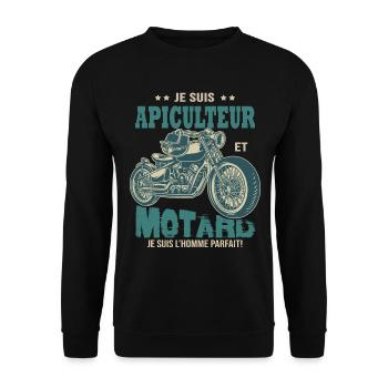 motard parfait apiculteur parfait abeille - Sweat-shirt Unisexe - noir - Devant - Alina (178cm) & Michal (187cm)
