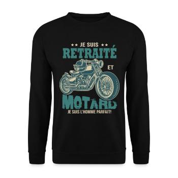 motard parfait retraité parfait retraite - Sweat-shirt Unisexe - noir - Devant - Alina (178cm) & Michal (187cm)