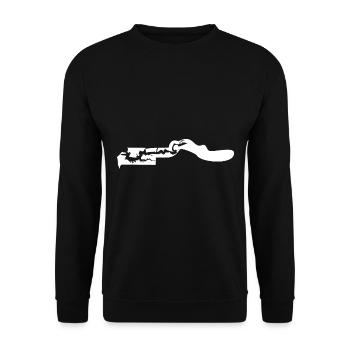 Gambia map flag - Unisex Sweatshirt - black - Front - Alina (178cm) & Michal (187cm)