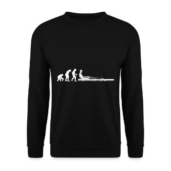 Evolution rowing development of rowing - Unisex Sweatshirt - black - Front - Alina (178cm) & Michal (187cm)