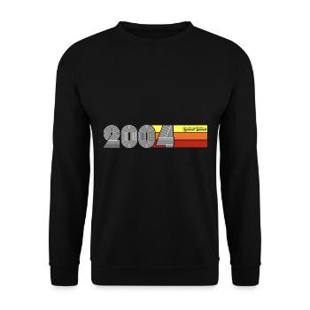 2004 Birthday born in 2004 Retro Vintage - Unisex Sweatshirt - black - Front - Alina (178cm) & Michal (187cm)