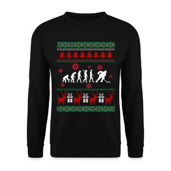 Hockey Christmas Gift Cadeau de Noël - Sweat-shirt Unisexe - noir - Devant - Alina (178cm) & Michal (187cm)