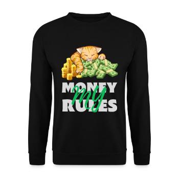 Cat My Money My Rules - Sweat-shirt Unisexe - noir - Devant - Alina (178cm) & Michal (187cm)
