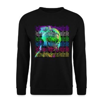 positif, ondes positives, vie positive - Sweat-shirt Unisexe - noir - Devant - Alina (178cm) & Michal (187cm)