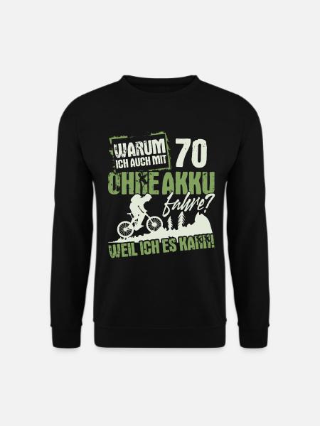 70 Geburtstag Mountainbiker 70 Jahre - Unisex Pullover - Schwarz