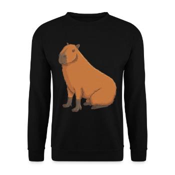 Capybara sucré - Sweat-shirt Unisexe - noir - Devant - Alina (178cm) & Michal (187cm)