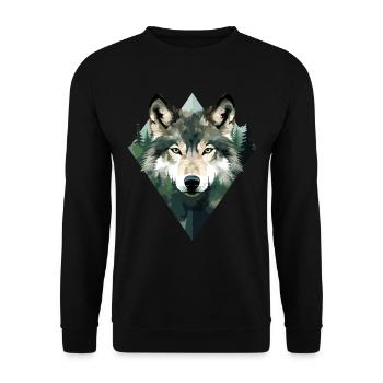 Forêt de loups Montagnes Loups Nature Animaux - Sweat-shirt Unisexe - noir - Devant - Alina (178cm) & Michal (187cm)