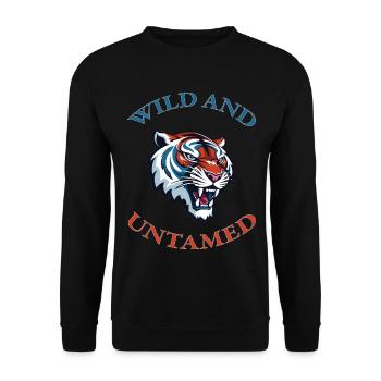 Tigre sauvage et indompté - Sweat-shirt Unisexe - noir - Devant - Alina (178cm) & Michal (187cm)
