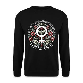 Grandma Feminism Little Girl Granny - Unisex Sweatshirt - black - Front - Alina (178cm) & Michal (187cm)