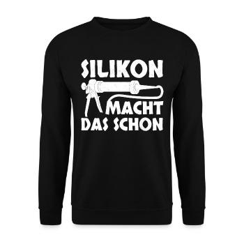 Handwerker Pfusch Geschenk - Unisex Pullover - Schwarz - Vorne - Alina (178cm) & Michal (187cm)