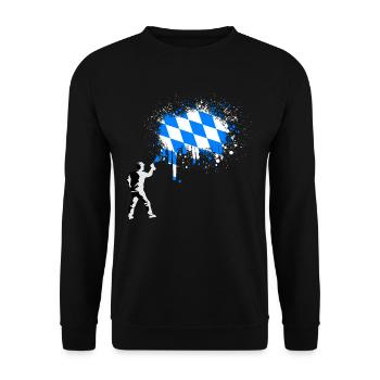 Bavaria Flag Graffiti Splashes of Color - Unisex Sweatshirt - black - Front - Alina (178cm) & Michal (187cm)