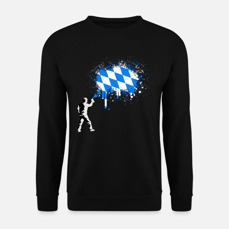 Bayern Flagge Graffiti Farbspritzer - Unisex Pullover - Schwarz
