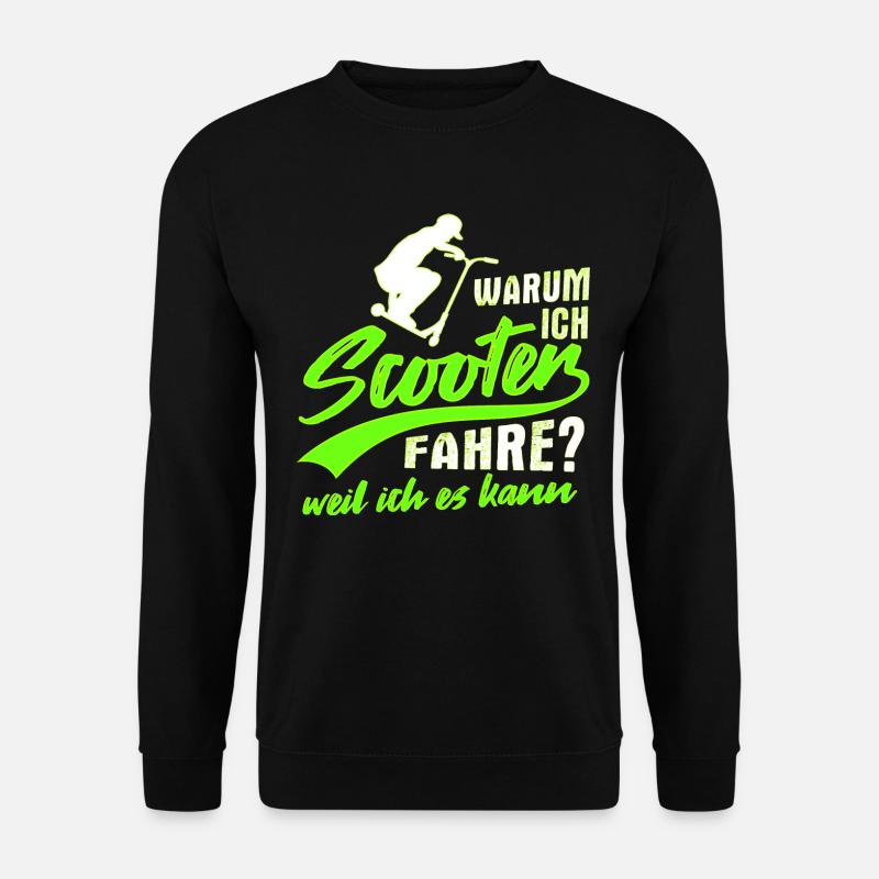 Stunt Scooter Tretroller Rollerfahrer Geschenk - Unisex Pullover - Schwarz