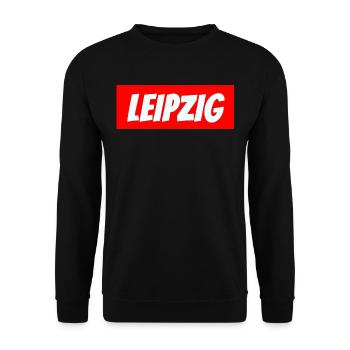 LEIPZIG Geschenk - Unisex Pullover - Schwarz - Vorne - Alina (178cm) & Michal (187cm)