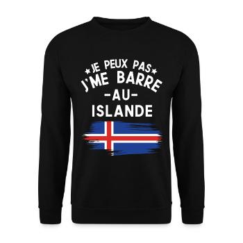 Je Peux Pas J'me Barre Au Islande Vacances - Sweat-shirt Unisexe - noir - Devant - Alina (178cm) & Michal (187cm)