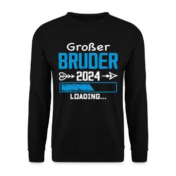 Großer Bruder 2024 - Unisex Pullover - Schwarz - Vorne - Alina (178cm) & Michal (187cm)