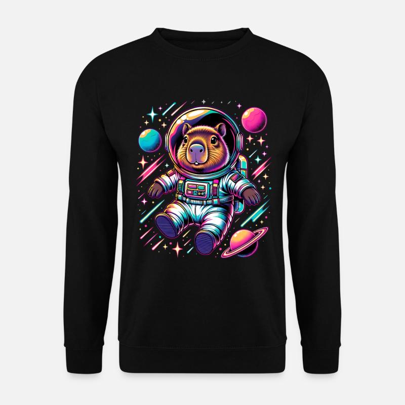 Capybaras Cute Capybara Astronaut - Unisex Sweatshirt - black