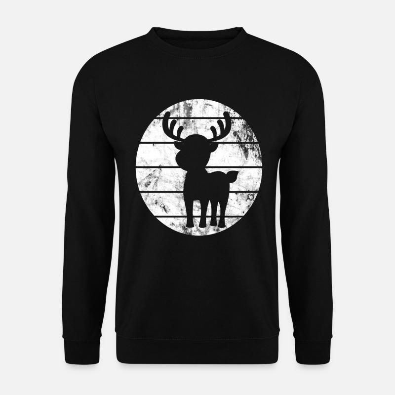 Rentier Vintage, Weihnachten Geweih Geschenkidee - Unisex Pullover - Schwarz