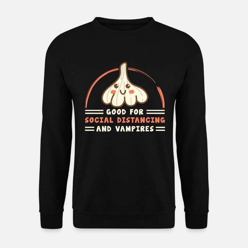 Knoblauchzehe Soziale Distanzierung, Vampire - Unisex Pullover - Schwarz