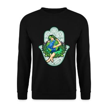 Mère Terre, Gaïa avec Mandala, Nature Idée cadeau - Sweat-shirt Unisexe - noir - Devant - Alina (178cm) & Michal (187cm)