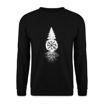 Viking Compass, Vegvisir, Rune Gift Idea - Unisex Sweatshirt - black - Front - Alina (178cm) & Michal (187cm)