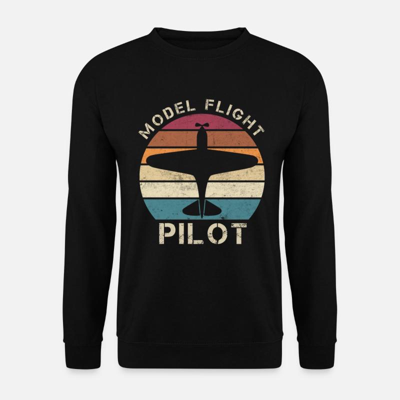 Model airplane pilot, model airplane pilot vintage gift - Unisex Sweatshirt - black