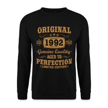 Original vintage 1992 né vintage anniversaire - Sweat-shirt Unisexe - noir - Devant - Alina (178cm) & Michal (187cm)