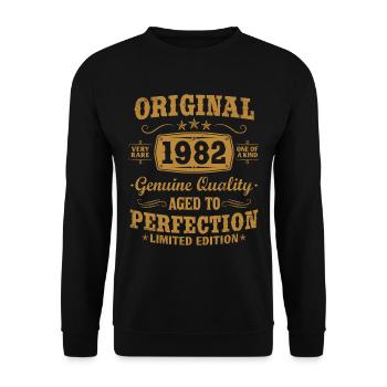 Original vintage 1982 né vintage anniversaire - Sweat-shirt Unisexe - noir - Devant - Alina (178cm) & Michal (187cm)
