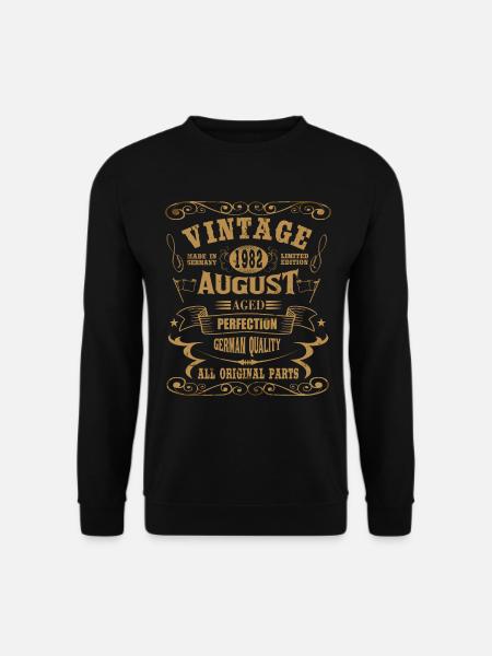 Geburtstag Jahrgang Vintage 1982 August born - Unisex Pullover - Schwarz