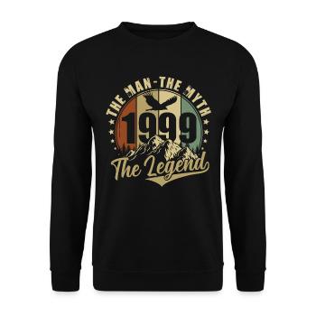 1999 Vintage né homme mythe, légende - Sweat-shirt Unisexe - noir - Devant - Alina (178cm) & Michal (187cm)