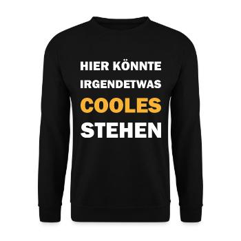 Hier könnte irgendetwas cooles stehen - Unisex Pullover - Schwarz - Vorne - Alina (178cm) & Michal (187cm)