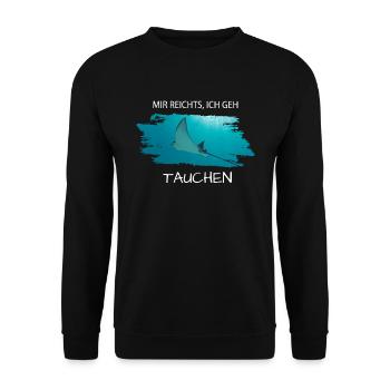 Tauchen Rochen Mir reichts ich geh tauchen - Unisex Pullover - Schwarz - Vorne - Alina (178cm) & Michal (187cm)