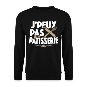 Je Peux Pas J'ai Pâtisserie - Sweat-shirt Unisexe - noir - Devant - Alina (178cm) & Michal (187cm)