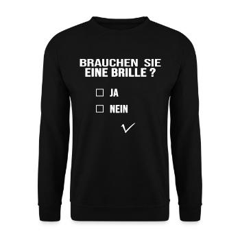optiker augenoptiker optik sehtest visus - Unisex Pullover - Schwarz - Vorne - Alina (178cm) & Michal (187cm)