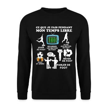 Foot Temps Libre Passion Football Cadeau Original - Sweat-shirt Unisexe - noir - Devant - Alina (178cm) & Michal (187cm)