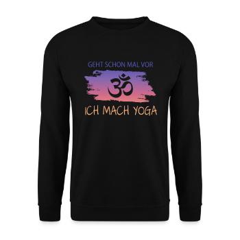 Yoga Spruch Geschenk Tshrit - Unisex Pullover - Schwarz - Vorne - Alina (178cm) & Michal (187cm)