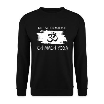 Geht schon mal vor ich mach Yoga - Unisex Pullover - Schwarz - Vorne - Alina (178cm) & Michal (187cm)