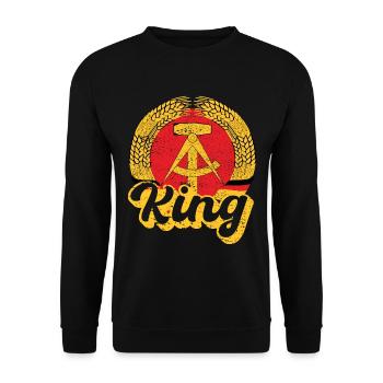 DDR Nostalgie King Geschenk - Unisex Pullover - Schwarz - Vorne - Alina (178cm) & Michal (187cm)
