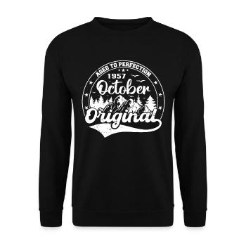 Né en octobre 1976 Legends Cadeau d’anniversaire - Sweat-shirt Unisexe - noir - Devant - Alina (178cm) & Michal (187cm)
