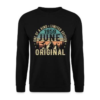 Légendaire depuis juin 1959 cadeau d’anniversaire 1959 - Sweat-shirt Unisexe - noir - Devant - Alina (178cm) & Michal (187cm)