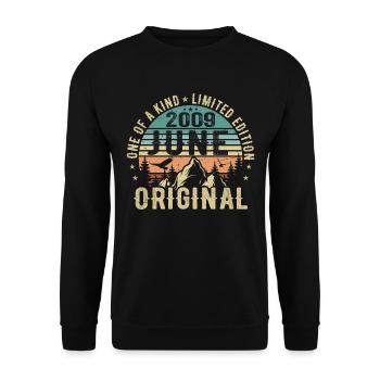 Legendär Seit Juni 2009 Geburtstag Geschenk 2009 - Unisex Pullover - Schwarz - Vorne - Alina (178cm) & Michal (187cm)
