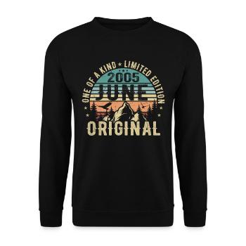Legendär Seit Juni 2005 Geburtstag Geschenk 2005 - Unisex Pullover - Schwarz - Vorne - Alina (178cm) & Michal (187cm)